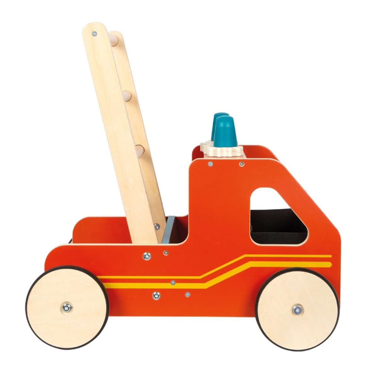 Chariot de marche en bois Pompiers rouge, SMALL FOOT COMPANY