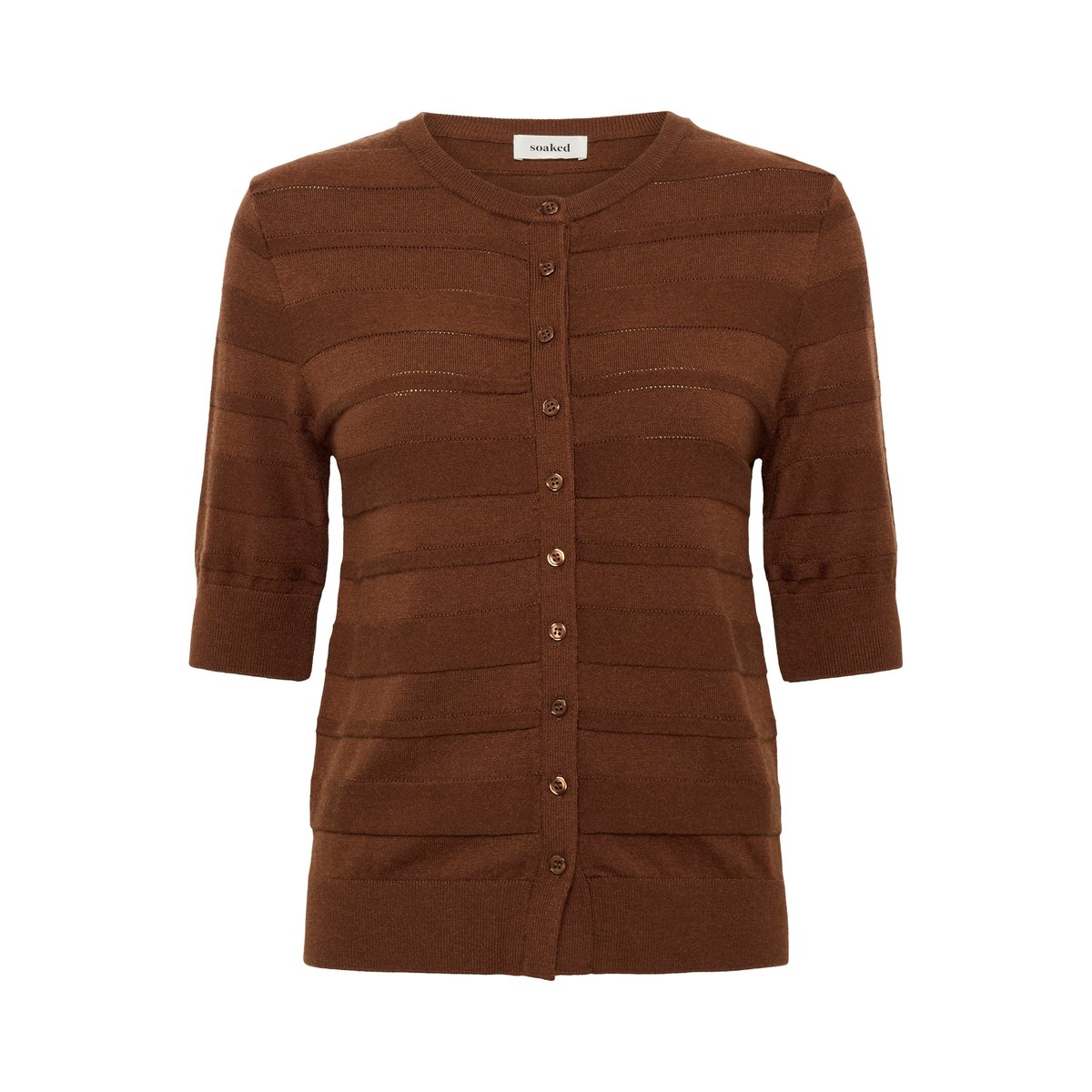 Cardigan à tricot marron cappucino, SOAKED IN LUXURY