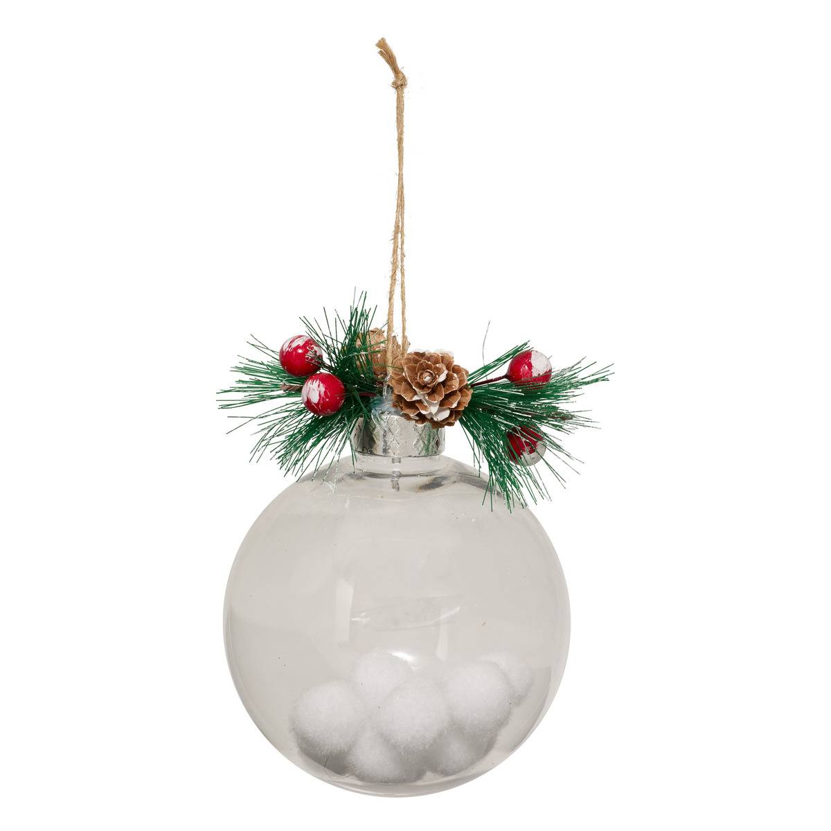 Boule intérieur feuilles D.10 cm modéle b, FEERIC LIGHTS & CHRISTMAS