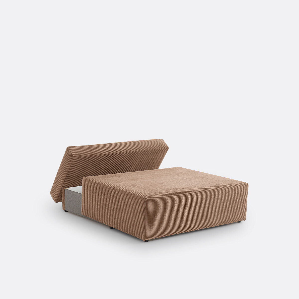 Sofá cama con caja de 2 plazas de terciopelo acanalado, MAONA marrón grisáceo, LA REDOUTE INTERIEURS