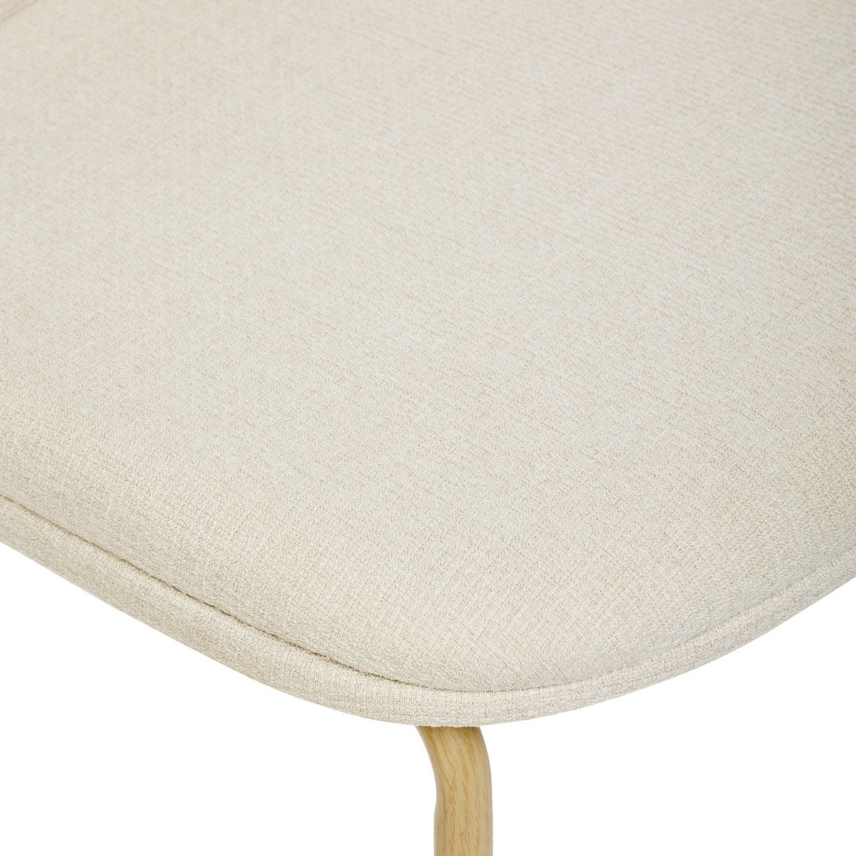 Lot de 4 chaises en tissu et pieds métal NEORA blanc, TOILINUX