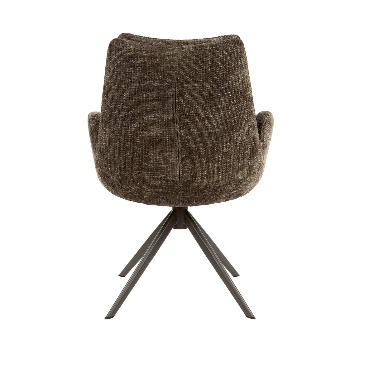 Fauteuil pivotant (lot de 2) tissu chenille TAJ taupe, PIER IMPORT