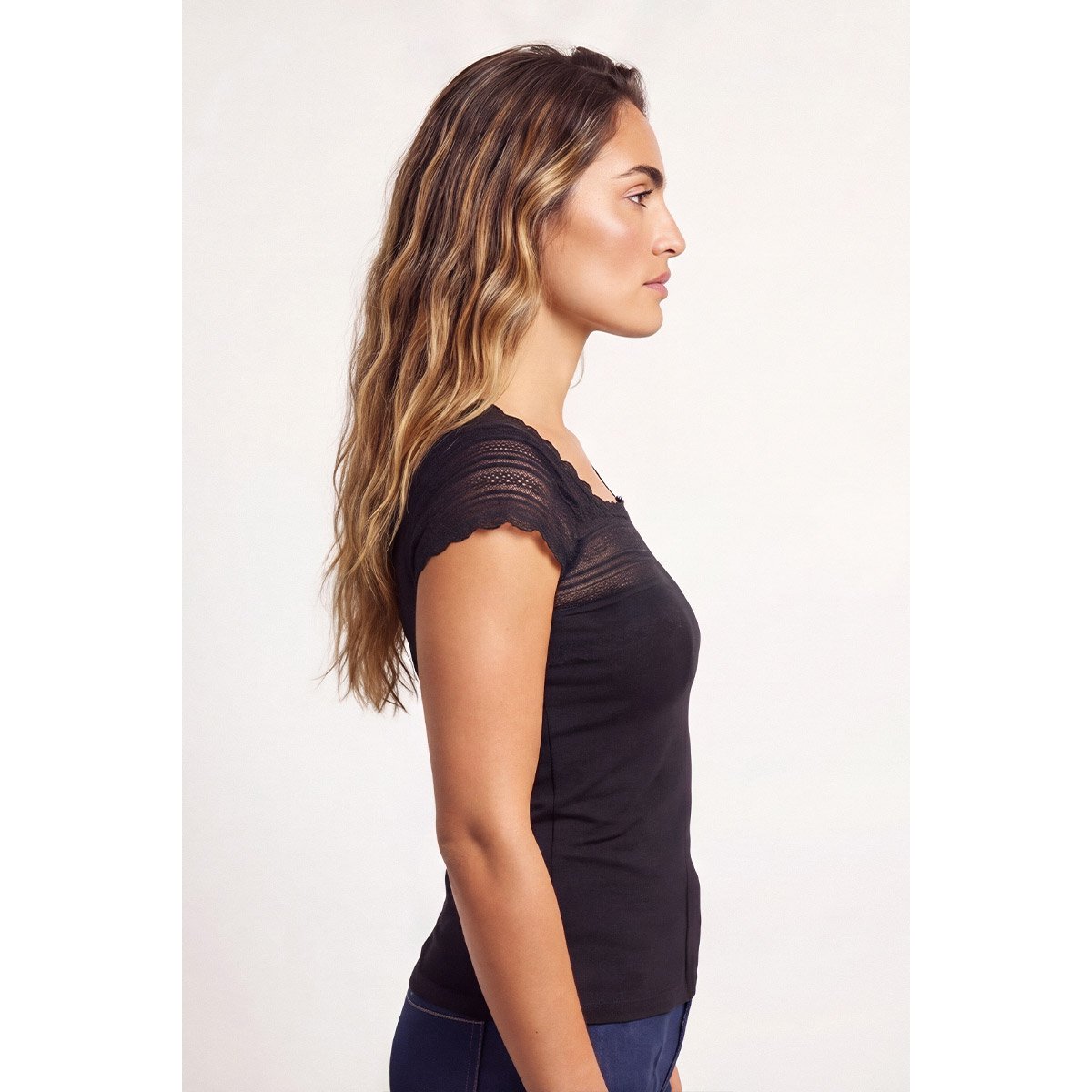 T-shirt - coton et modal noir, ARMOR-LUX