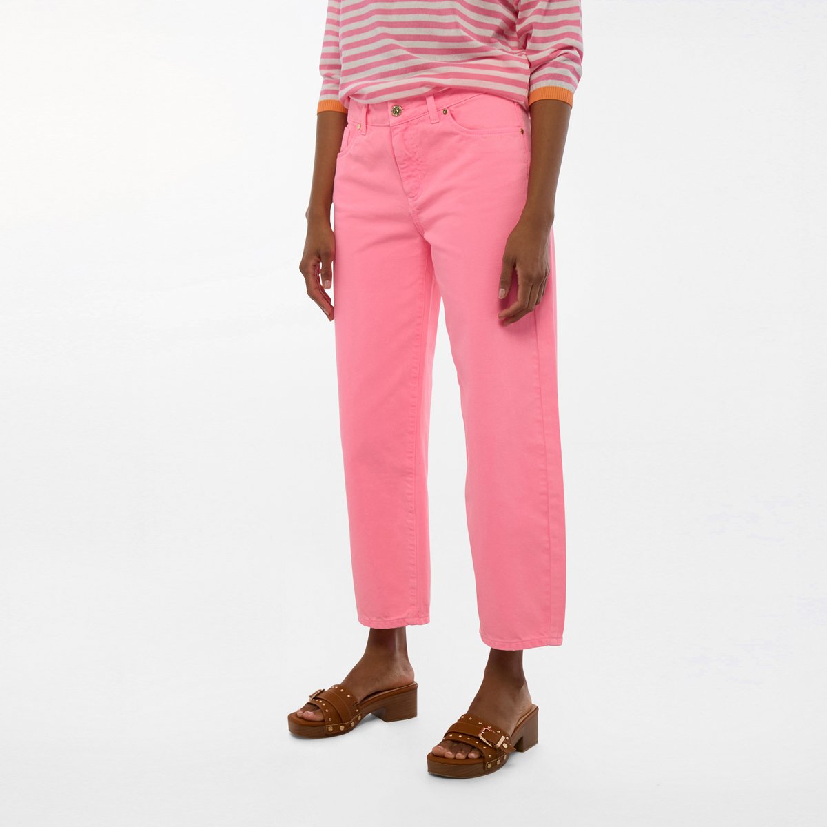 Pantalon coupe droite 7/8 rose, LOLA CASADEMUNT