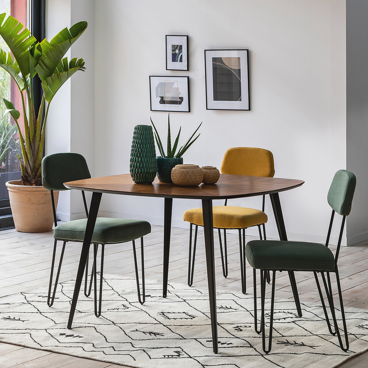 Esstisch, Vintage Intarsien, 4 Gedecke, WATFORD nussholz, LA REDOUTE INTERIEURS