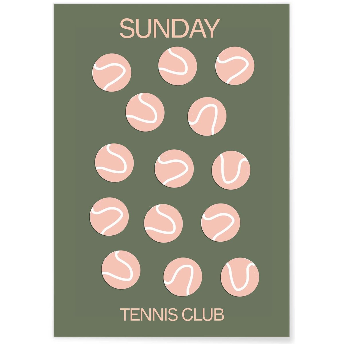 Affiche Tennis Club : Dimanche au Tennis Club blanc, L'AFFICHERIE