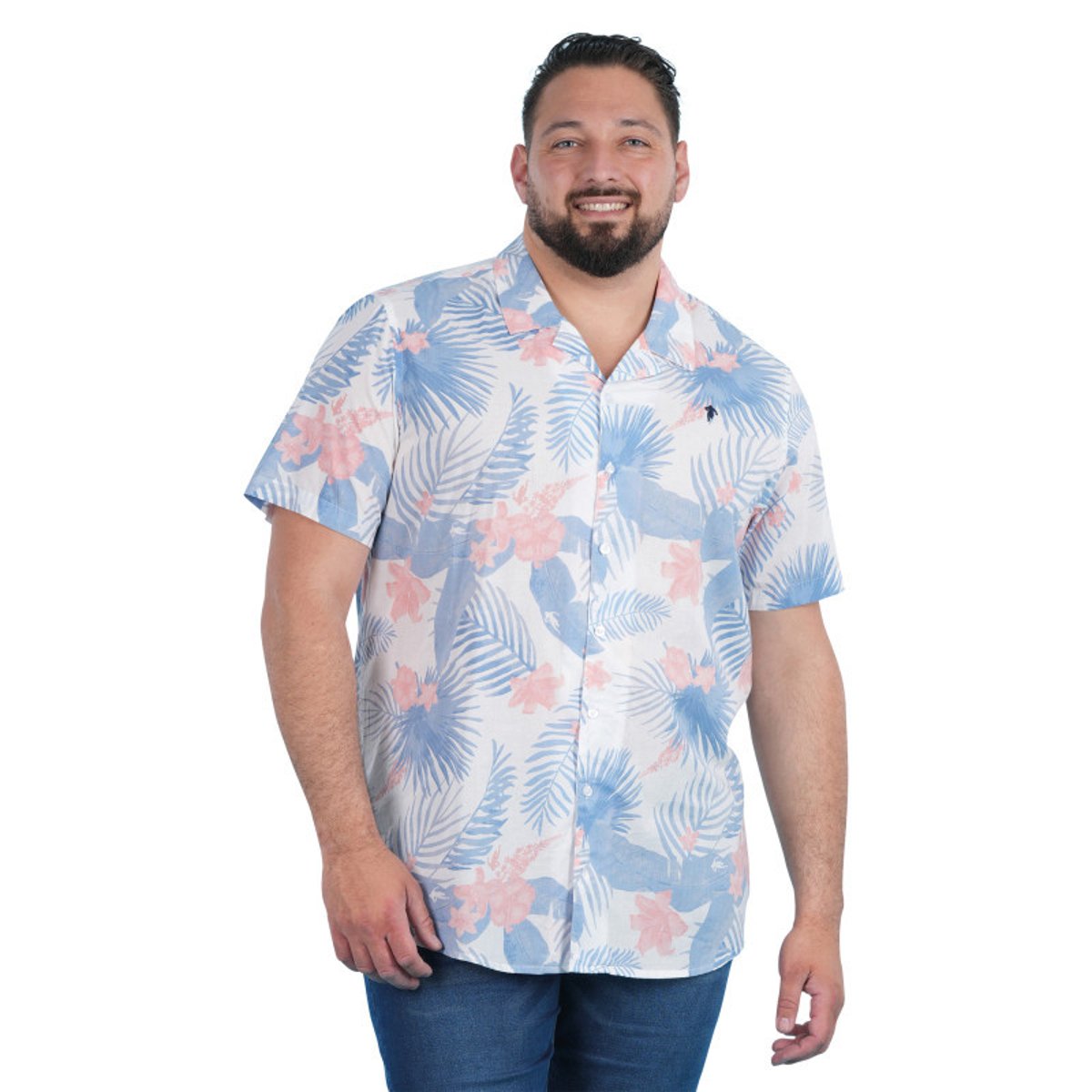 Chemise en coton biologique ciel tropicale pourvue d'un col cubain bleu clair, RUCKFIELD