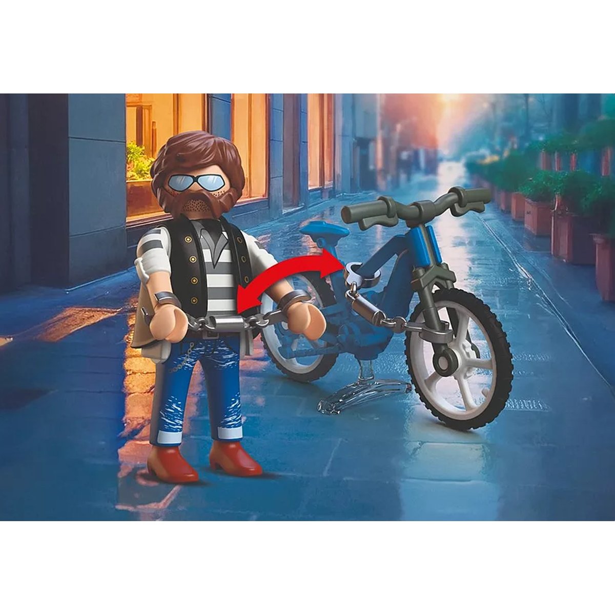 City Action Policier et voleur de vélo multicolore, PLAYMOBIL