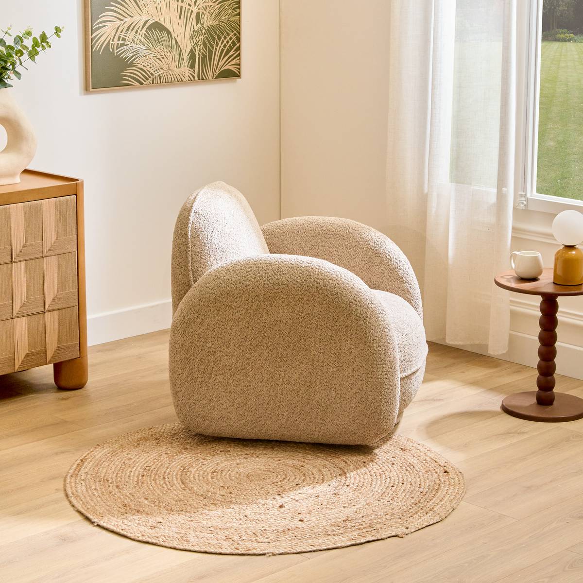 Fauteuil pivotant FIVA beige, ATMOSPHERA