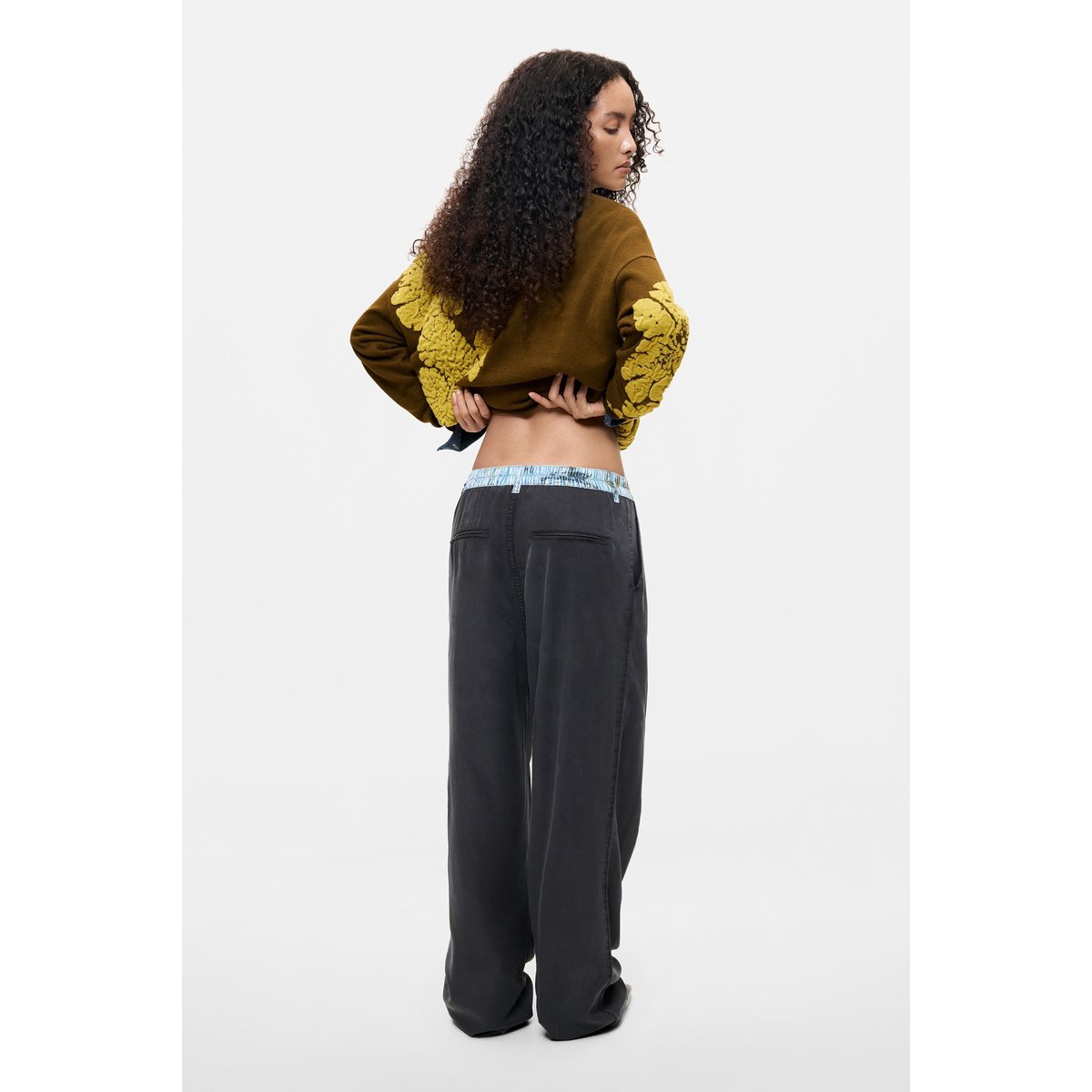Pantalon tailleur en lyocell noir, DESIGUAL