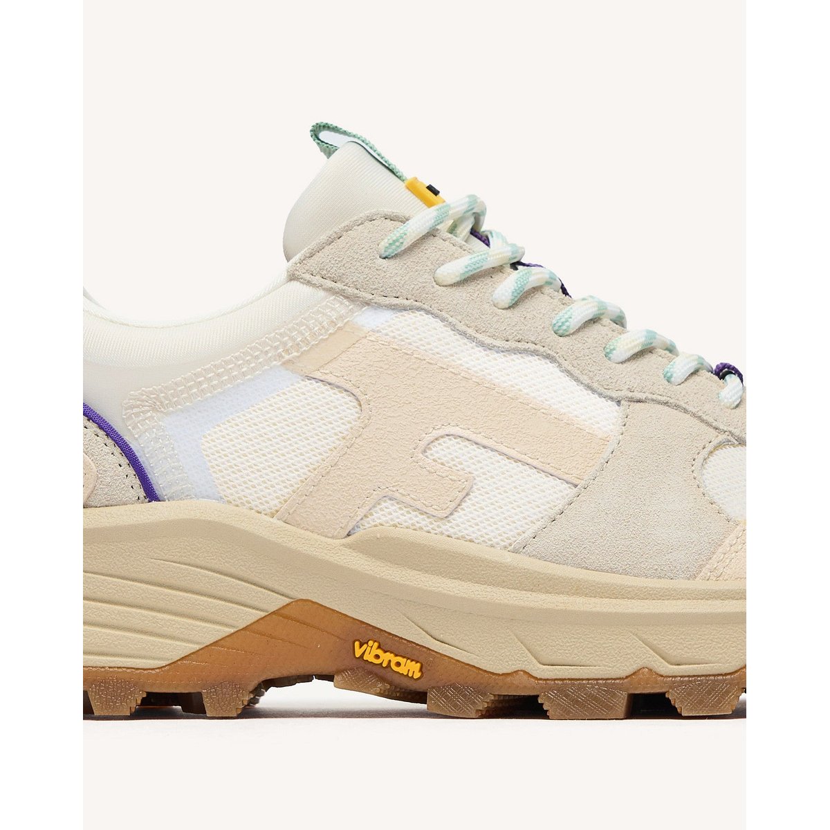 Running tissu suede HAZEL MONSTERA blanc et vert clair, FAGUO