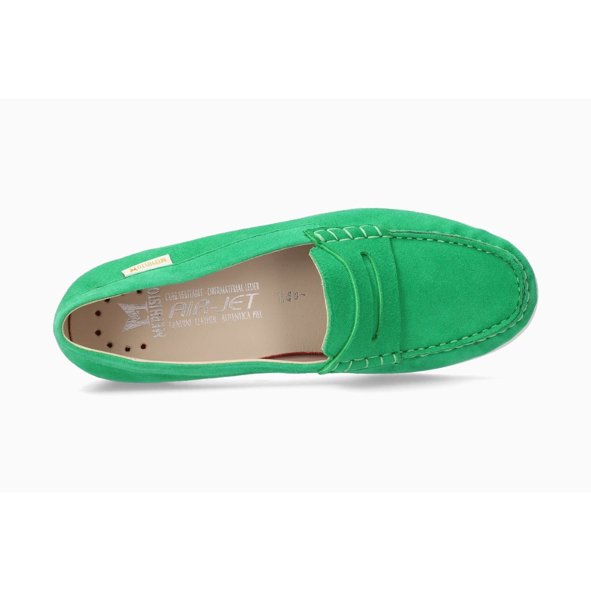 Mocassins en cuir VOLGA vert 5144, MEPHISTO