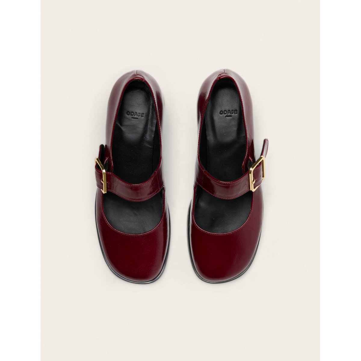 Escarpins AMARI cuir plissé bordeaux, ODAJE
