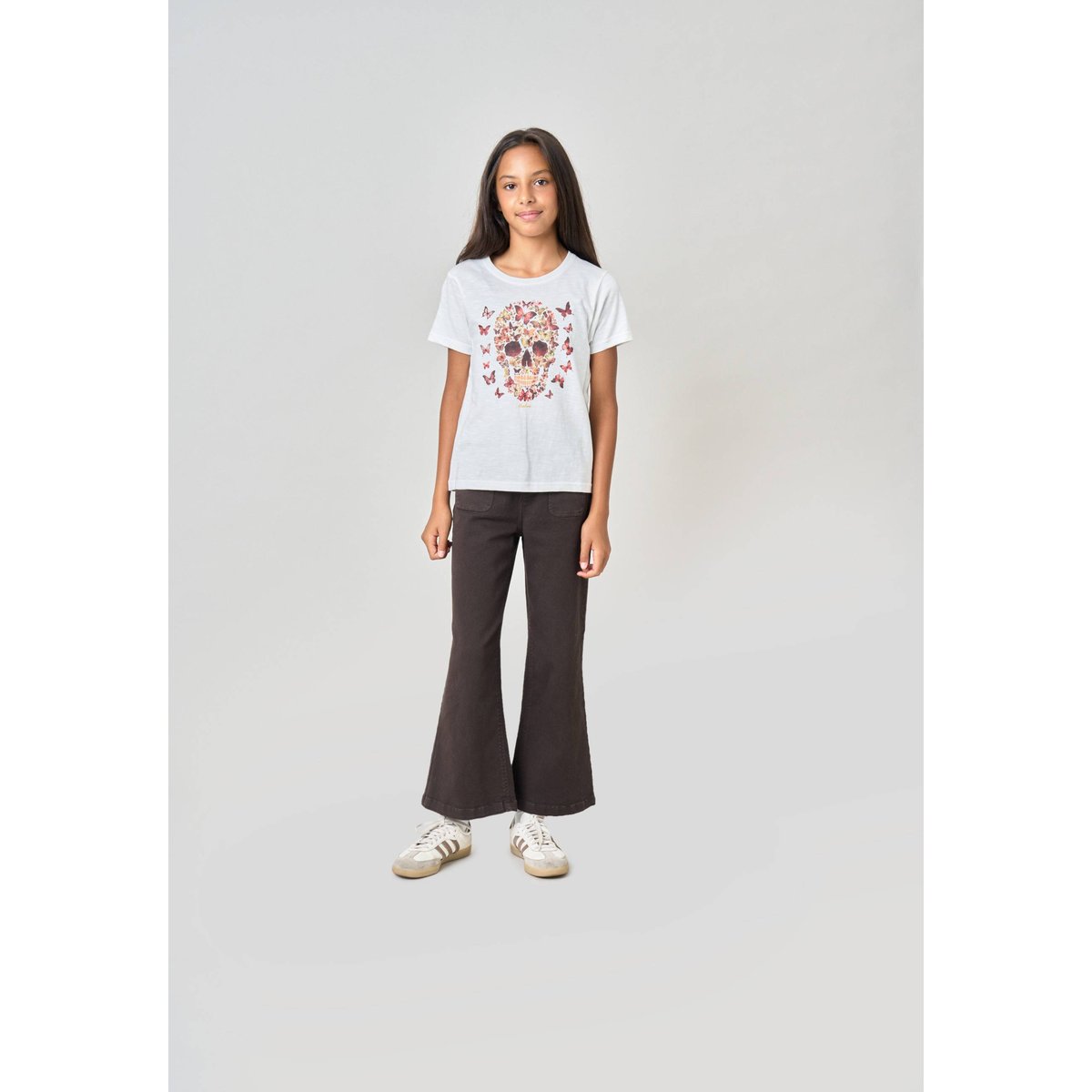 T-shirt fille en 100% coton BESKULL off white, DEELUXE