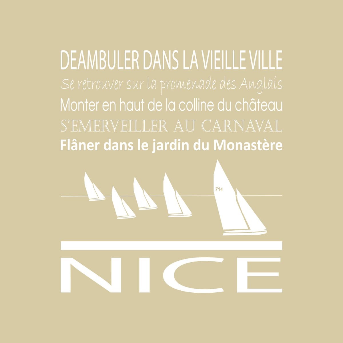 Tableau Mural Nice ILLUSTRATION tableaux sur toile-beige, CEANOTHE