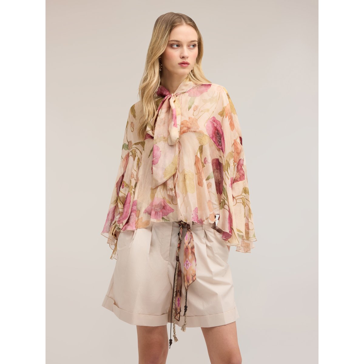 Blouse imprimée rose, MOTIVI