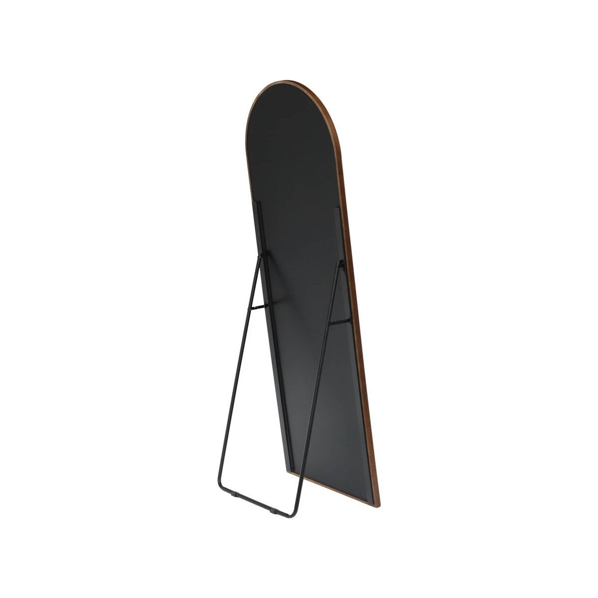 Miroir arche sur pied bois d'hévéa pied en acier 170cm LIAM noyer, SWEEEK
