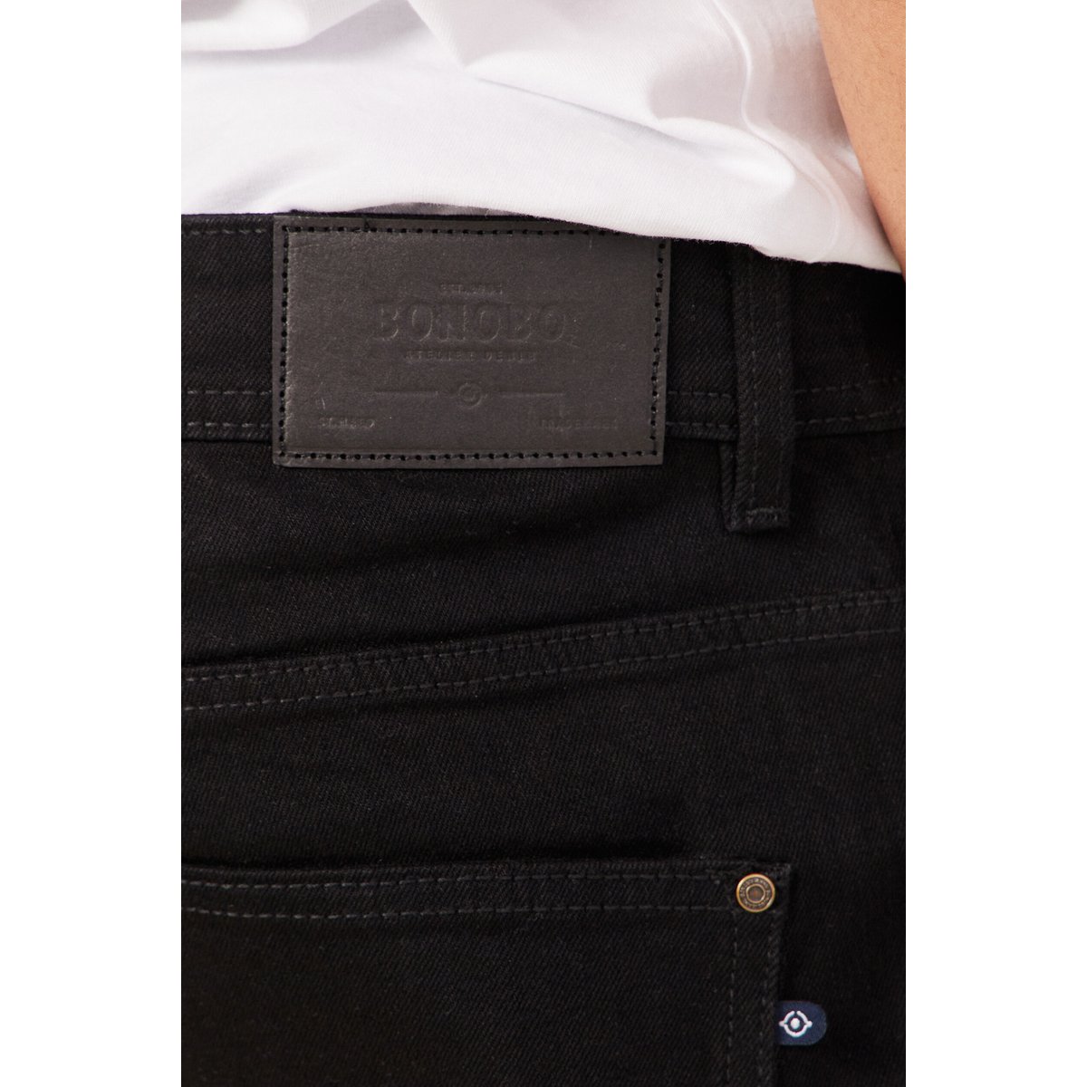 Jeans straight longueur 32 denim noir, BONOBO