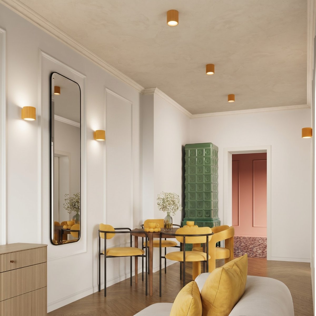 Plafonnier Aluminium Jaune Gx53 2 AURA jaune, EDEN
