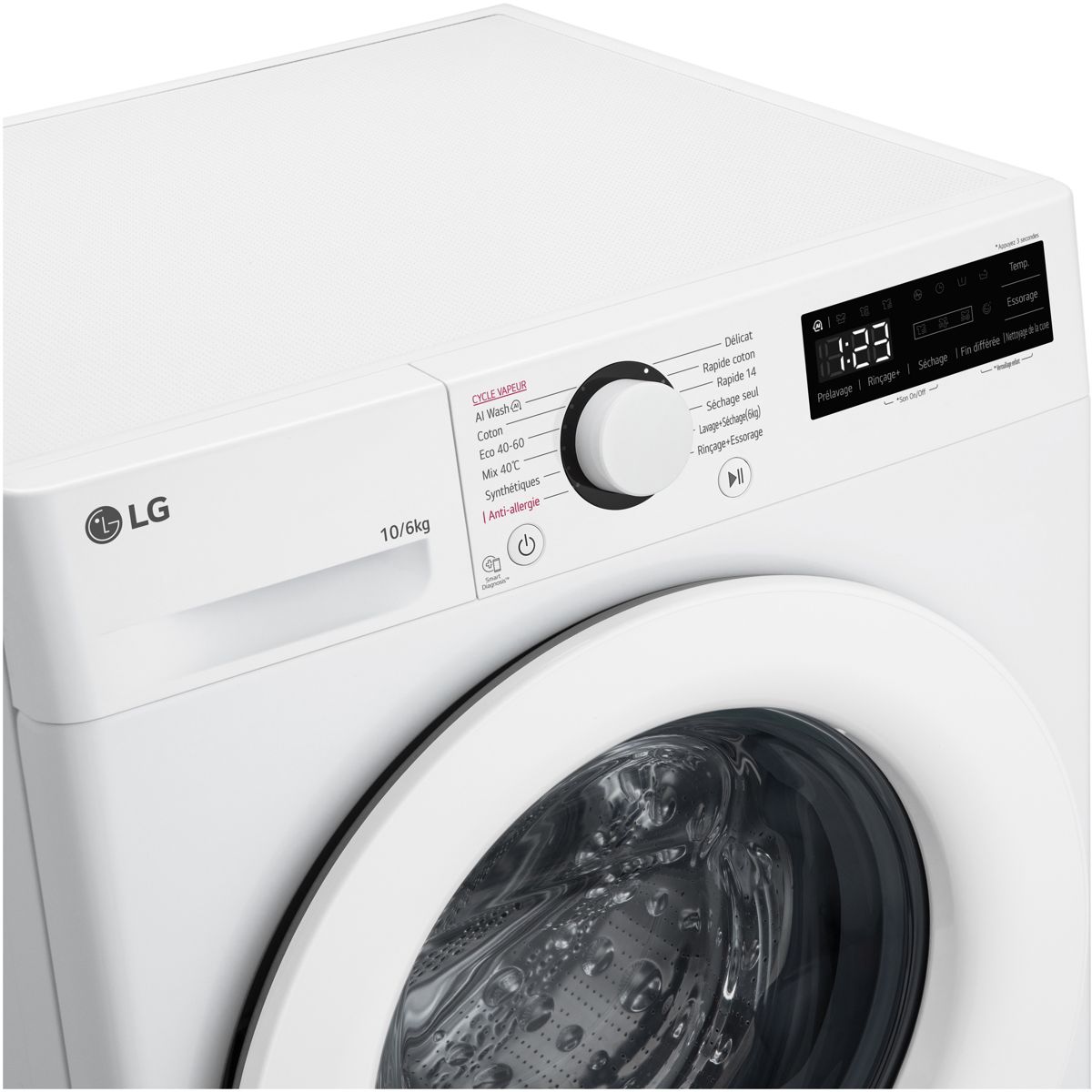 Lave linge séchant hublot F164R33WRS blanc, LG