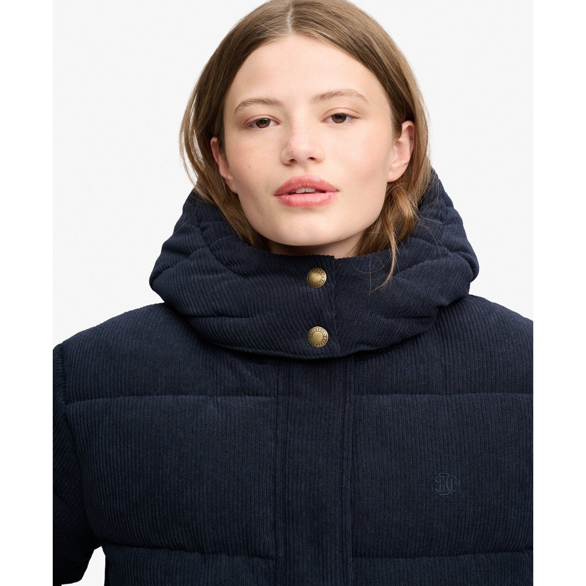 Doudoune à Capuche en Velours Premium bleu marine éclipse, SUPERDRY