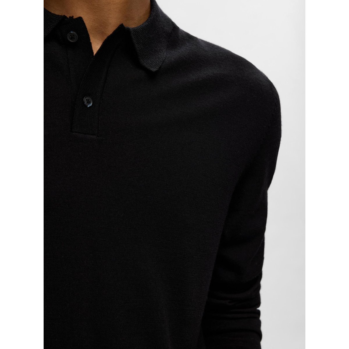 Polo noir - black, SELECTED