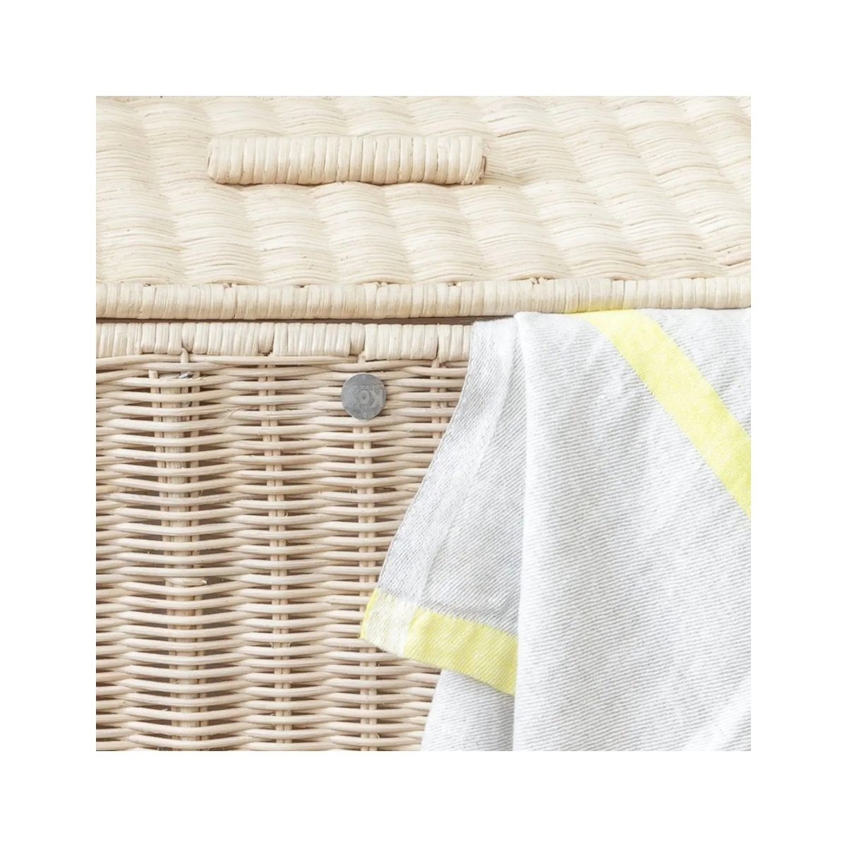 Panier à linge rectangulaire rotin lot de 2 rotin naturel, KOK