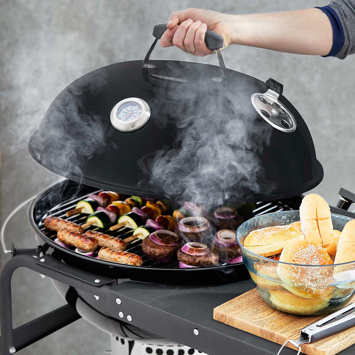 Kettle Grill with Side Table black, TOWER