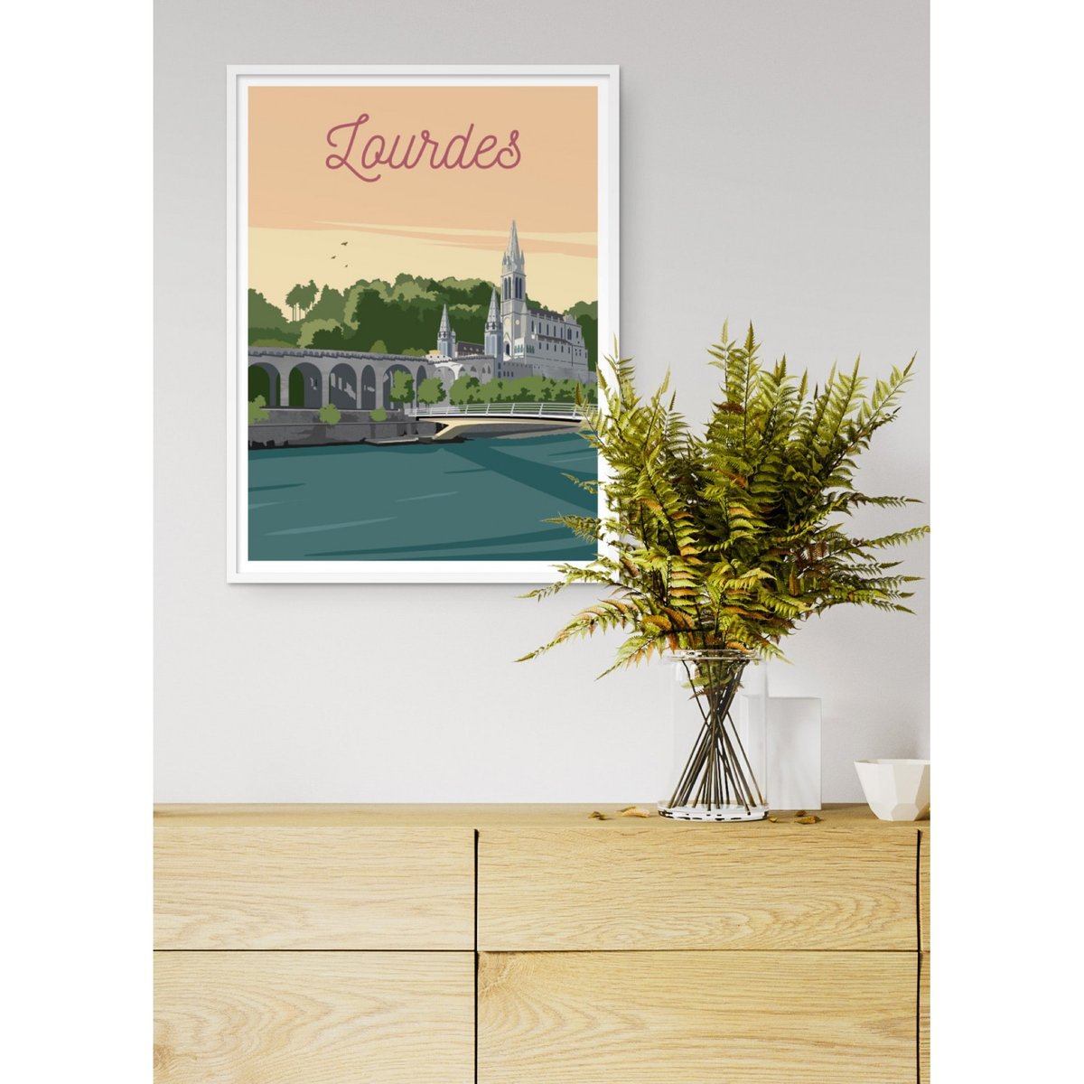 Affiche ville Lourdes blanc, L'AFFICHERIE