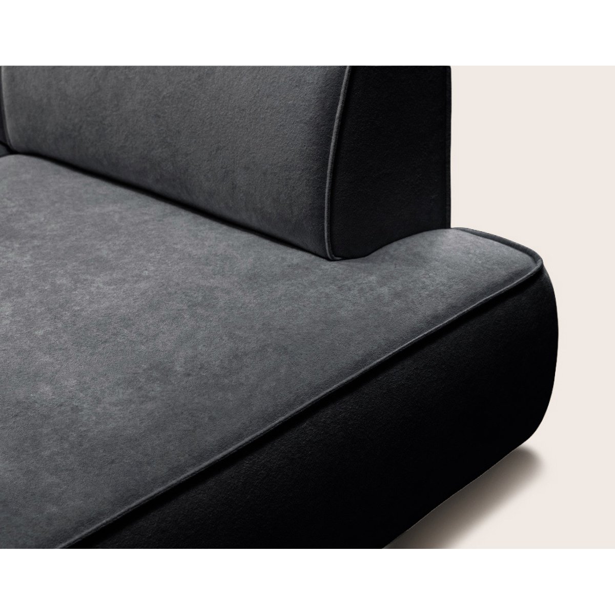 Canapé d'Angle Convertible en Velours 4 places - LISETTE noir, BEST MOBILIER