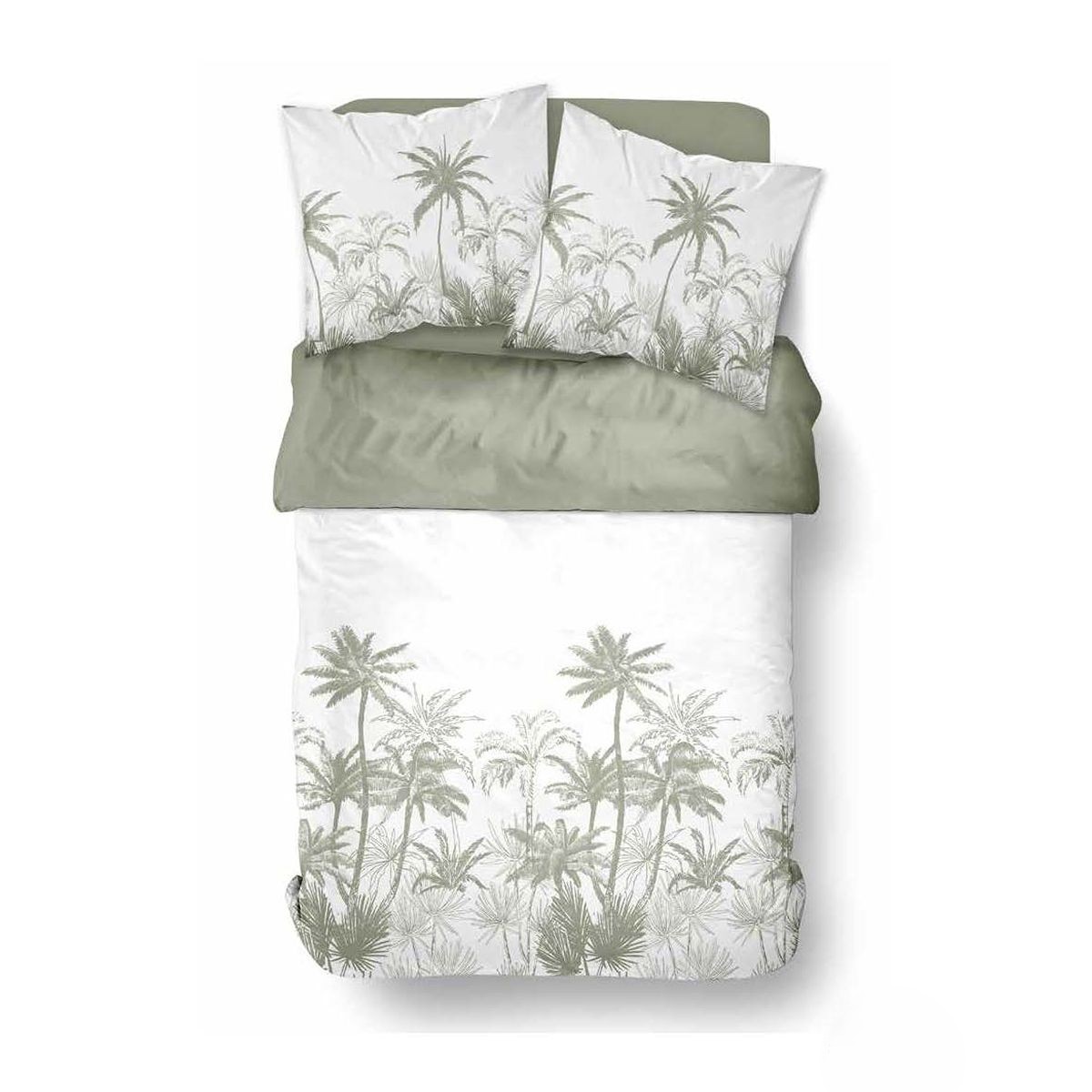 Parure de lit imprimé Jungle SUNSHINE AMBRE vert, TODAY