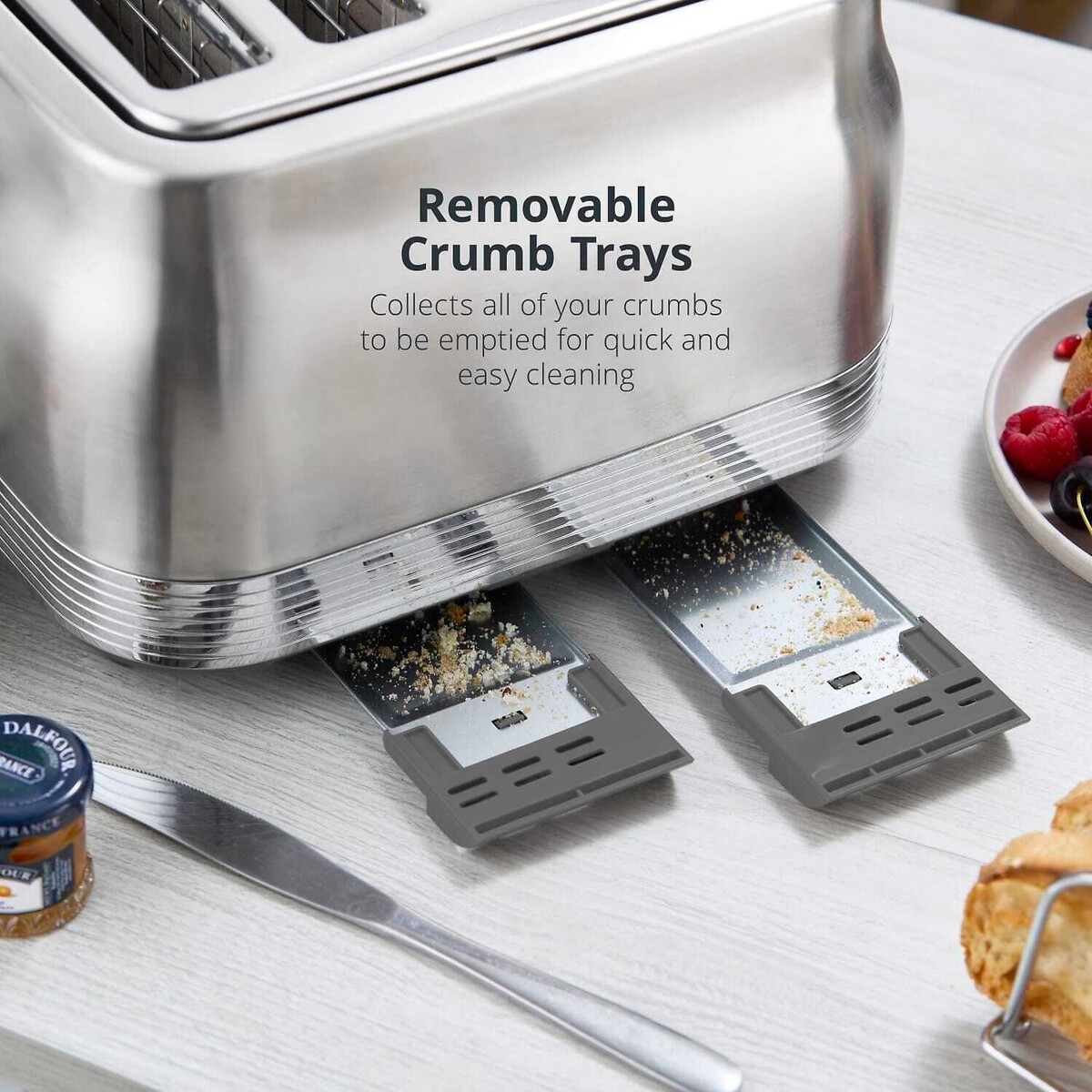 RetroRevive 4-Slice Toaster silver-coloured, SWAN