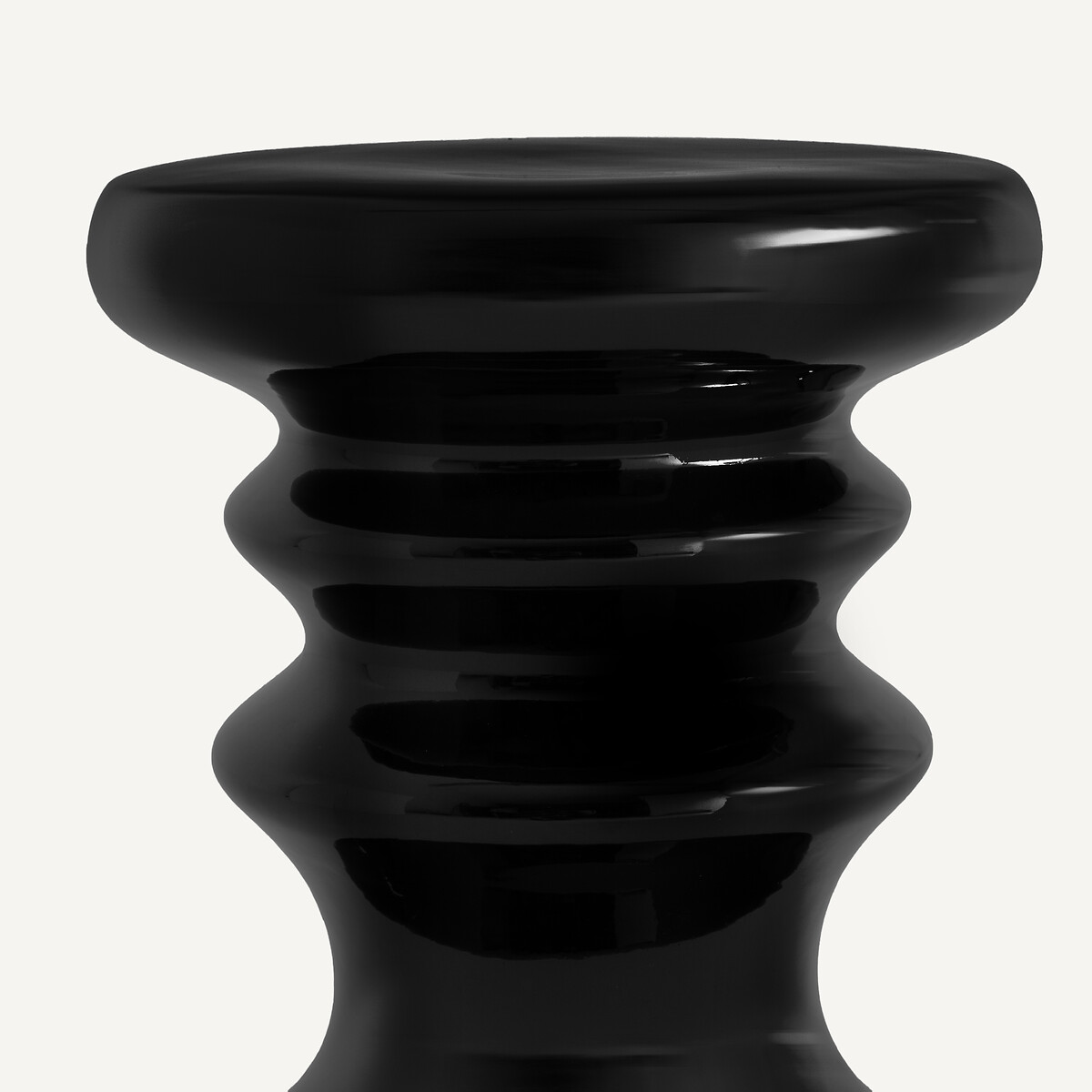 Bout de canapé en céramique émaillée, Lulla noir, AM.PM