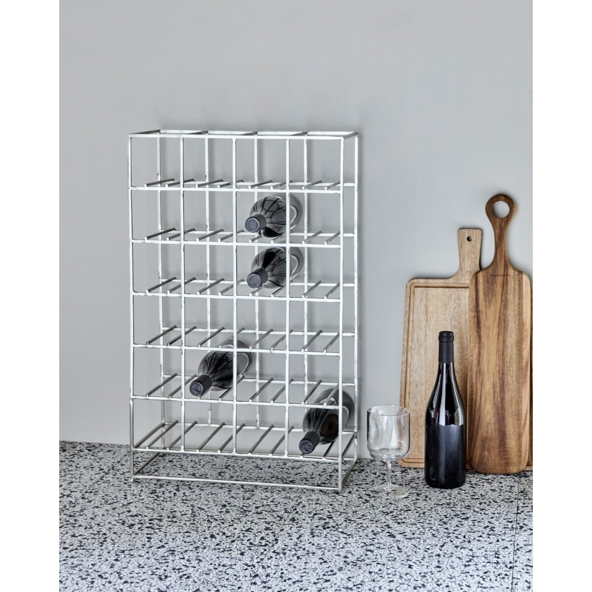 Etagère à bouteilles h 67 cm finition argentée, HOUSE DOCTOR