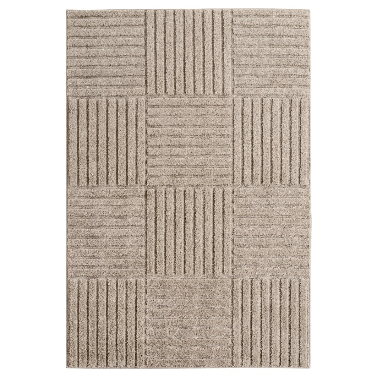 Tapis intérieur à relief motif damier TURIN beige, NAZAR RUGS