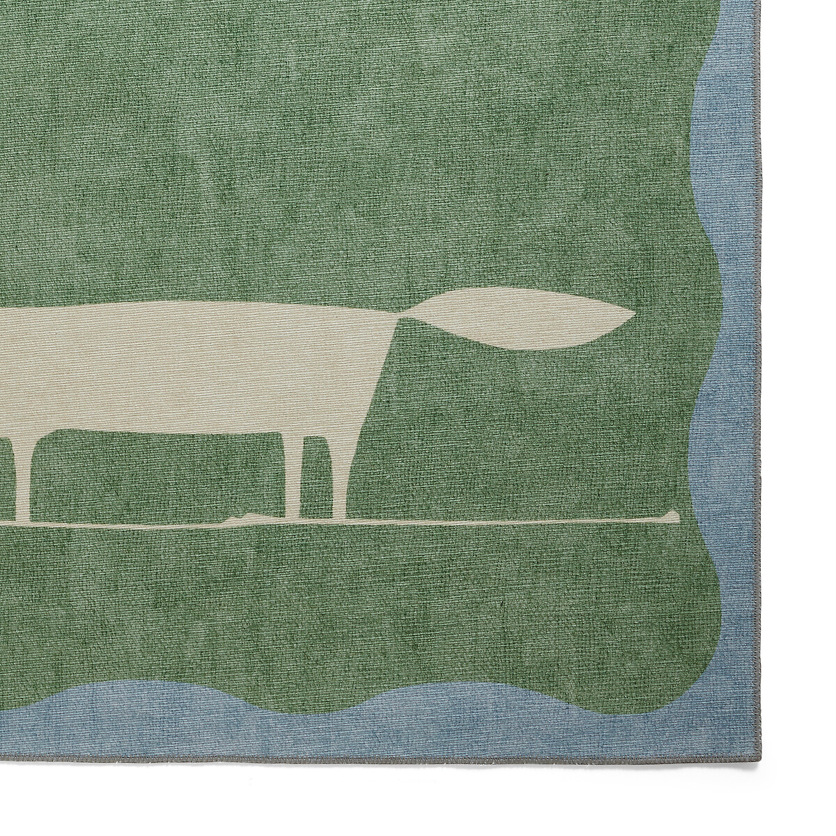 Mr Fox Washable Rug green/white, SCION