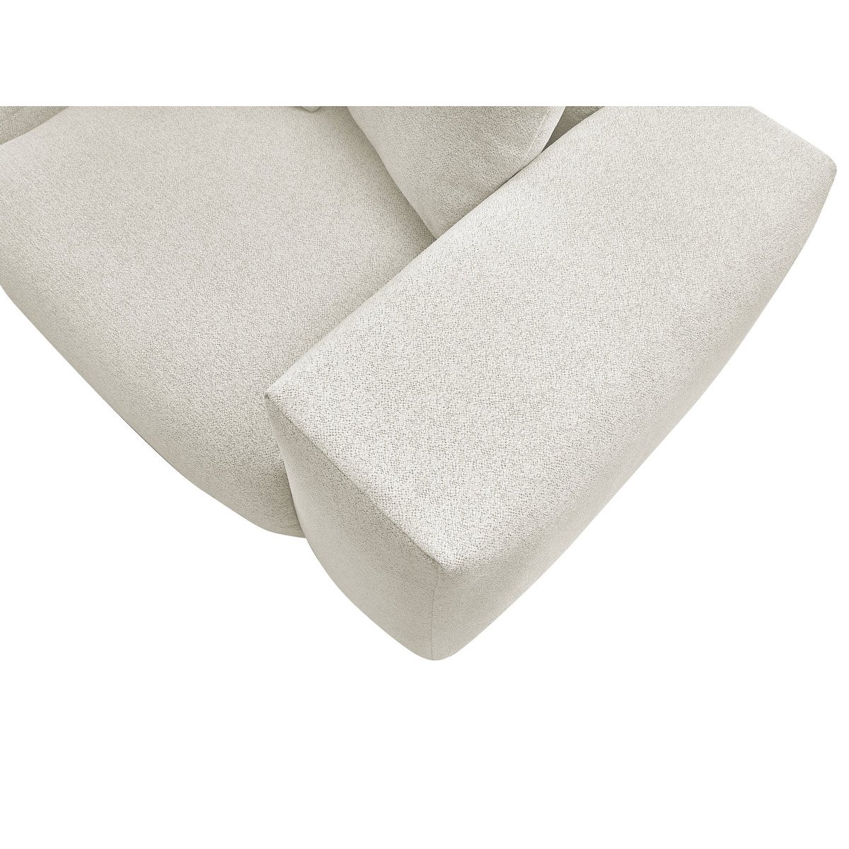 Canapé modulable 6 places en tissu chiné avec pouf, VOLTAIRE blanc, BOBOCHIC