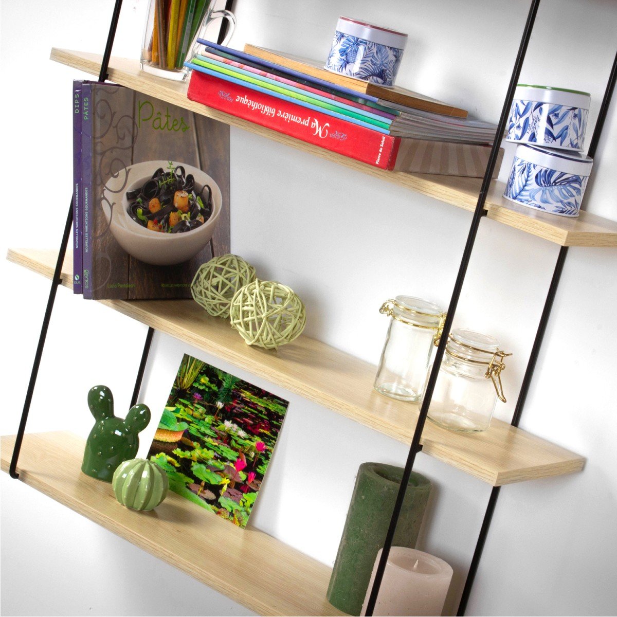 Étagère Murale 4 Niveaux Décor Bois L60 cm bois, CALICOSY