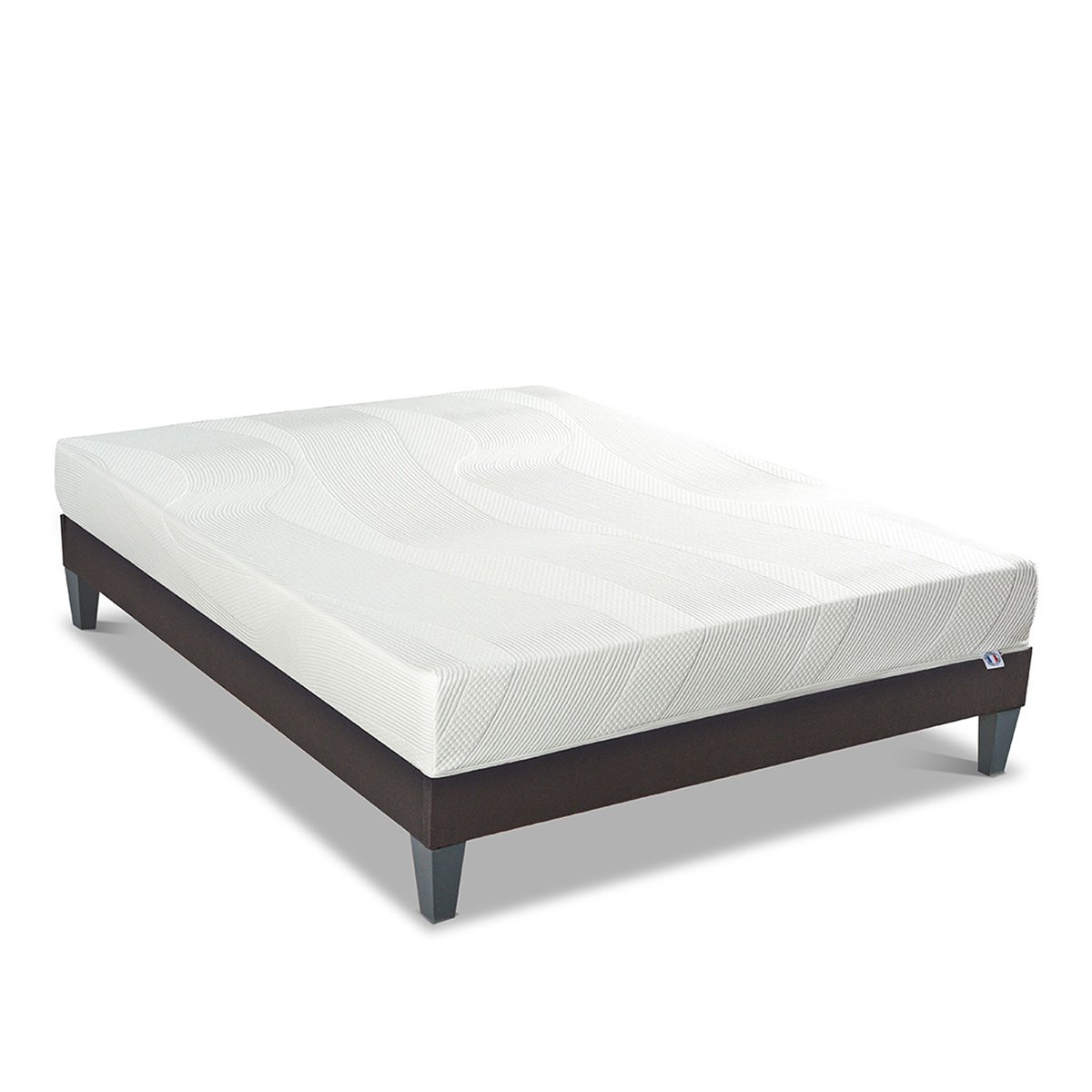 Ensemble Paris 140x190 cm Matelas Mousse + Sommier Bois blanc, BELLECOUR