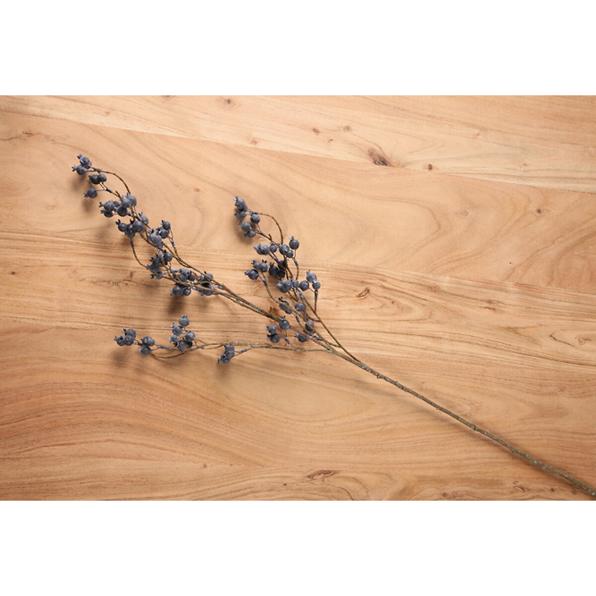 Pack of 3 Artificial Blueberry Branch Stems blue, SO'HOME