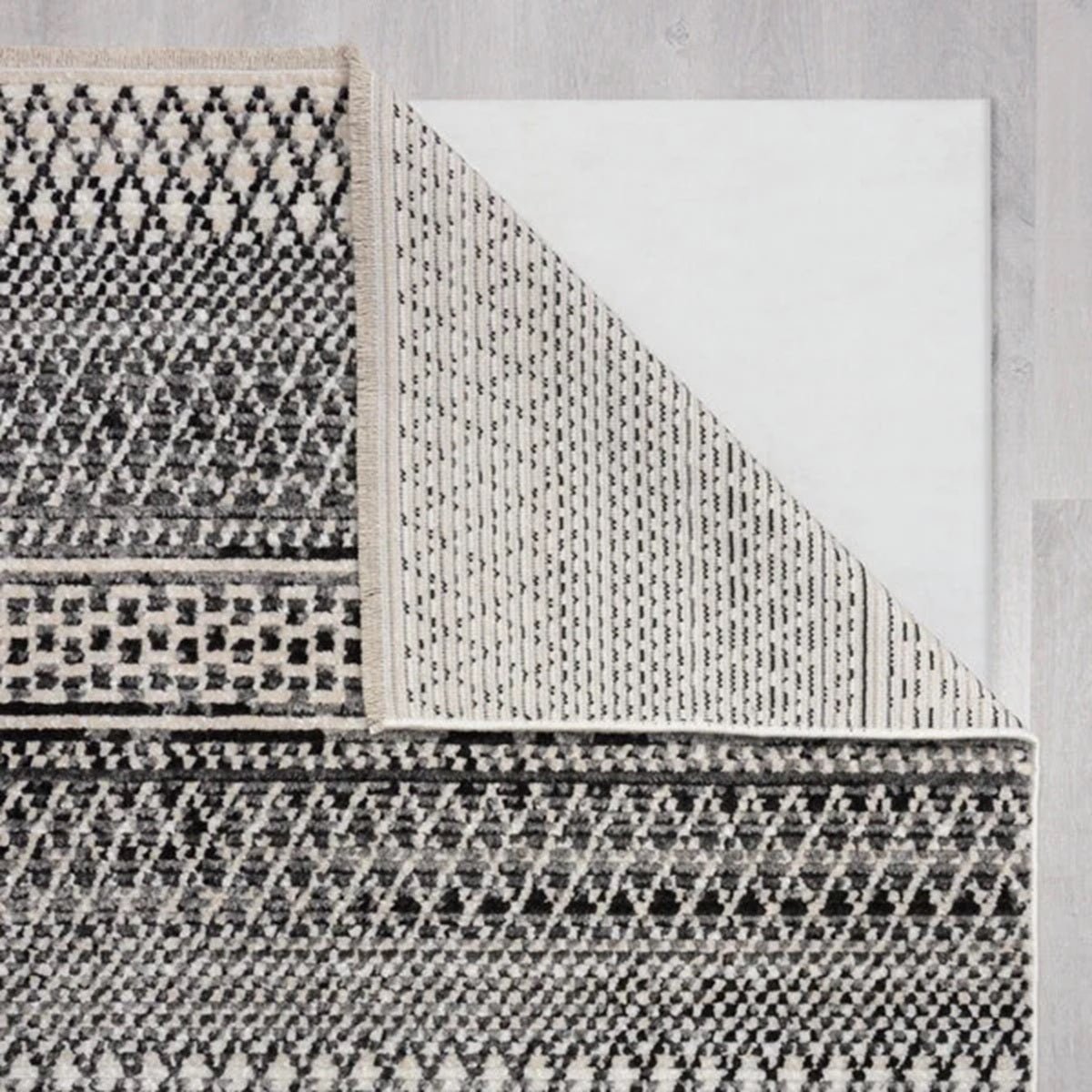 Tapis moderne tissé plat SANTIAGO noir, NOVATREND