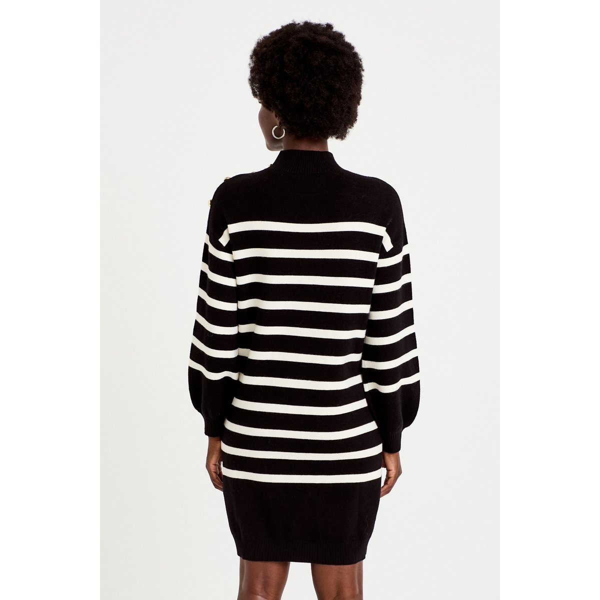 Robe pull droite manches longues noir, CACHE CACHE