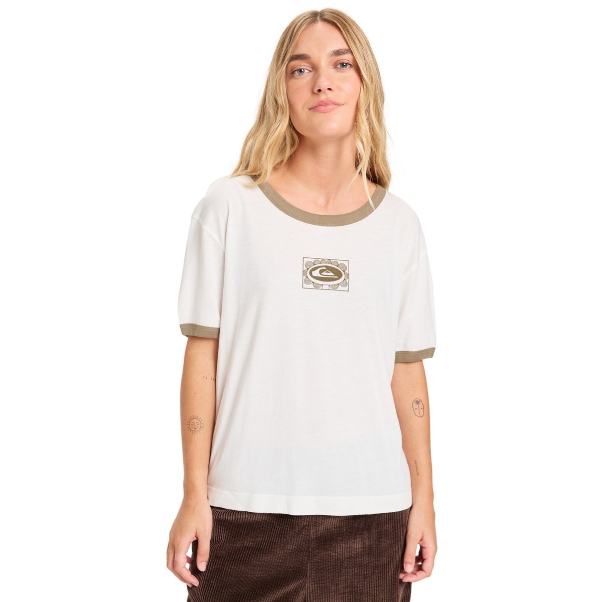 T-shirt à manches courtes RINGER SCREEN blanc snow white, QUIKSILVER