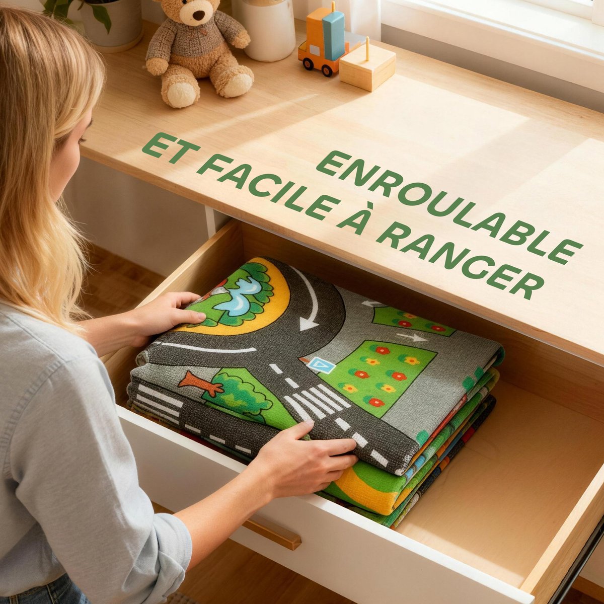 Tapis de jeu pour enfants Polyester multicolore, AIYAPLAY