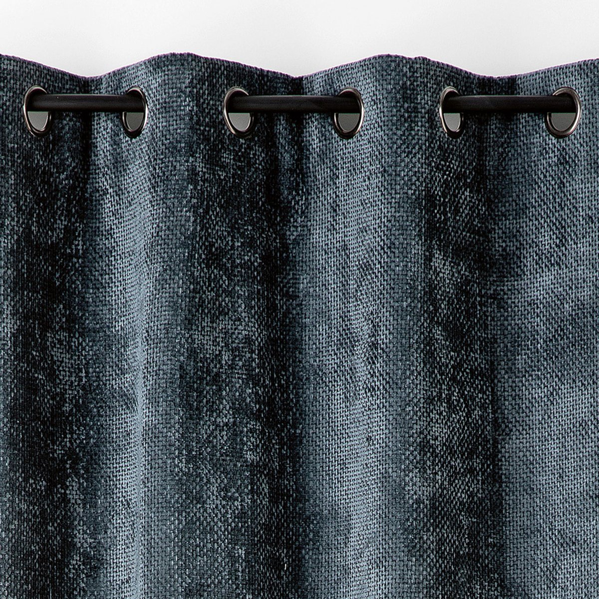 Rideau thermique et phonique velours chenille bleu, LINDER