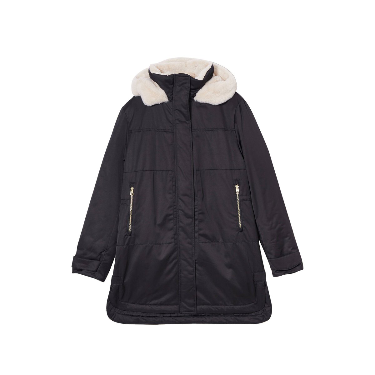 Parka droite à capuche noir, BONOBO