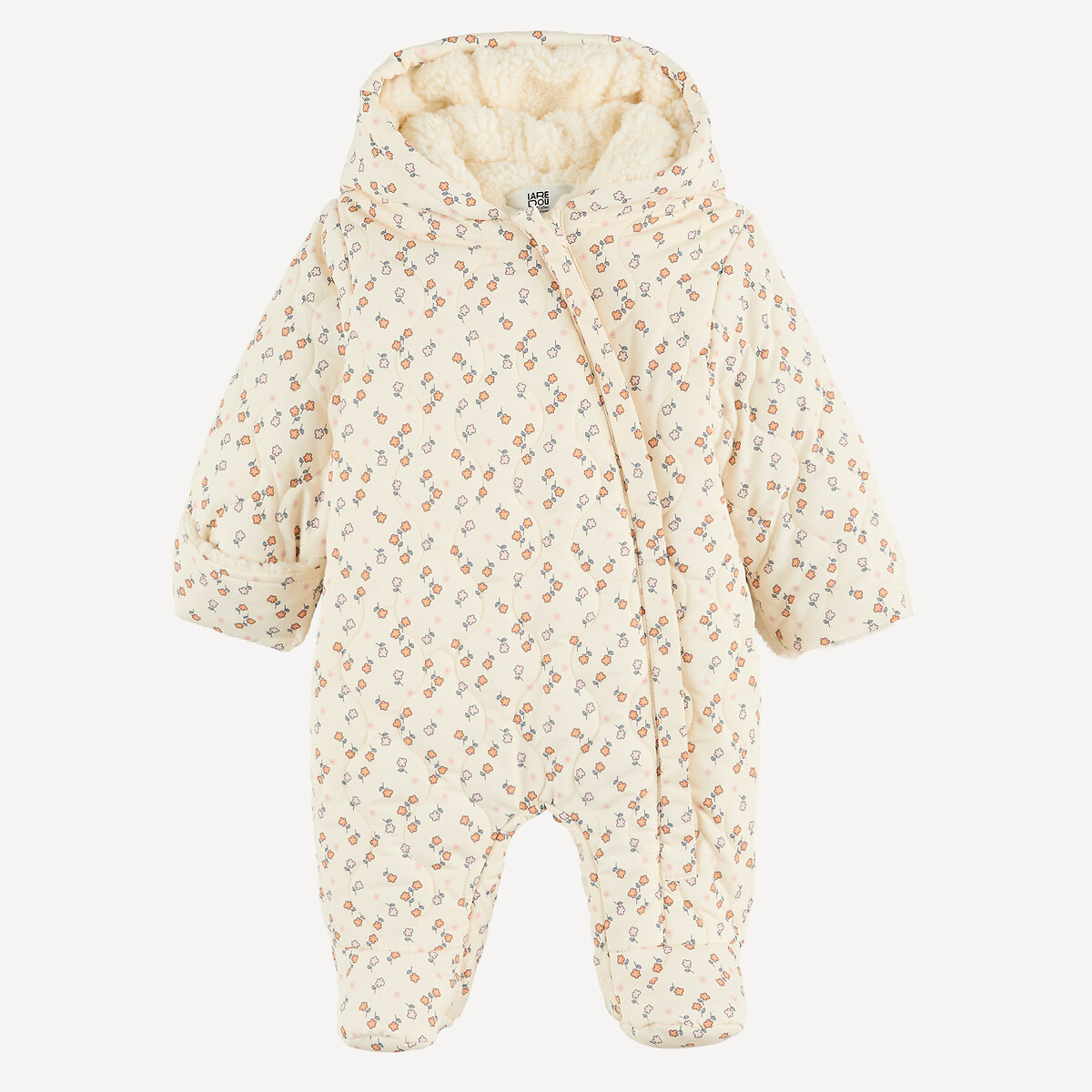 Combipilote à capuche, avec doublure sherpa, imprimé fleurs ecru, LA REDOUTE COLLECTIONS
