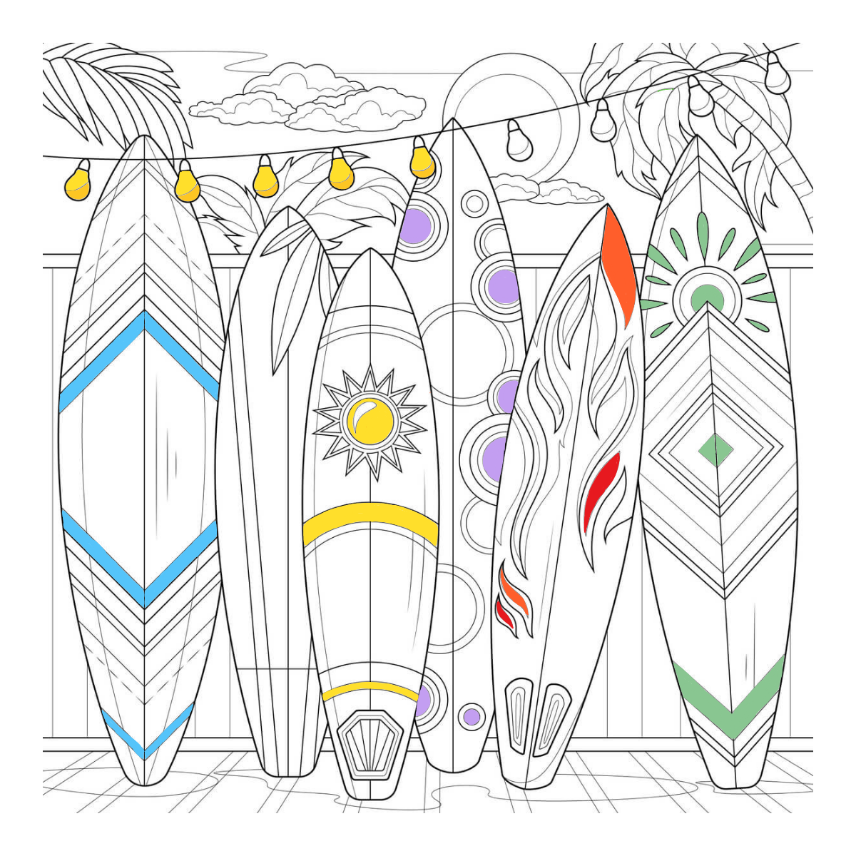 Tableau Mural Planches De Surf À Colorier ENFANT tableaux sur toile-blanc, CEANOTHE