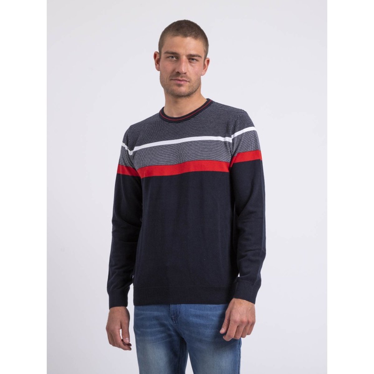 Pull Fin Col Rond Coton Arlo rouge, RITCHIE