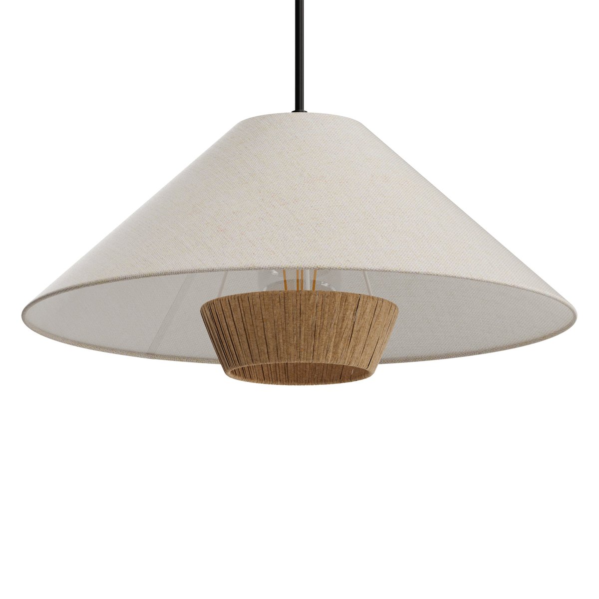 Suspension en lin et raphia - ROMA beige, MAISON PAVANE